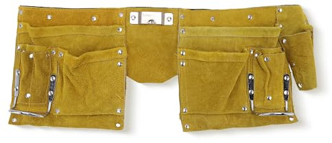 Cintura per Attrezzi in Pelle Grembiule, Doppio Fodero Porta Utensili in Cuoio, Cintura Portautensili Doppia, Cintura Regolabile in Nylon, Regalo per La Festa del Papà, per il Fai Da Te, Falegname