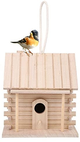 Natudeco Casetta per Uccelli in Legno Appesa Impermeabile - Nidificazione per Scricciolo, Colomba, Scoiattolo - Decorazione Esterna in Legno di Pino