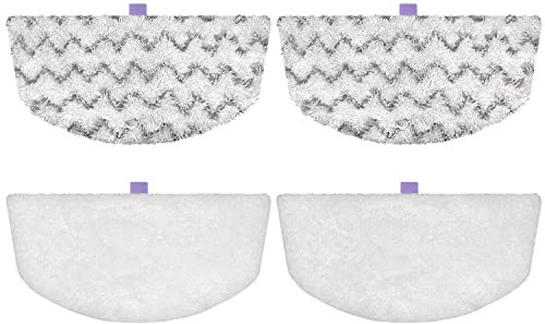 Steam Mop Replacement Pads Compatible with Bissell Powerfresh Mop Pads for Bissell 1940 1806 1544 1440 2075 2685 2814 Series Mops Resuable Floor Steamer Mop Pad Refills for Dry & Wet Cleaning, 4 Pack