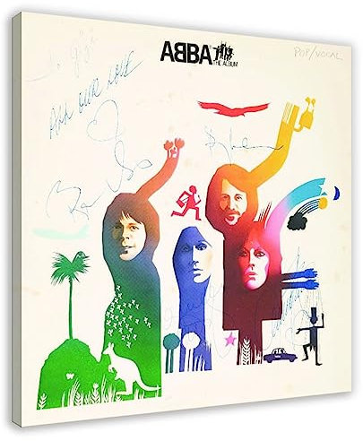 MURABE ABBA ABBA The Album Cover Leinwand Poster Wandkunst Dekor Druck Bild Gemälde für Wohnzimmer Schlafzimmer Dekoration Rahmenstil 70 x 70 cm