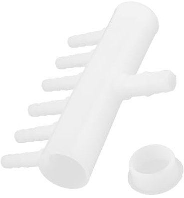 CAPASTEC Air Control Valves, 6 Outlet Plastic Pond Pump Manifold Air Divider Valve for Aquarium Fish Tank, 0.22inch Dia (White)