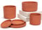 Briful 3 vasi in terracotta con sottovaso, vasi per piante da esterno, vasi da fiori in argilla con foro di drenaggio, fioriere in ceramica in 3 diverse dimensioni, ideali per cactus, piante grasse,