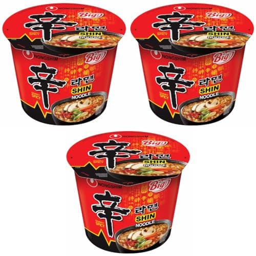 Pack Of 3 - Big Bowl Shin Noodle 114g - Flavour - Gourmet Spicy - Noodle Delicious Spicy Quick And Convenient Snack - Big Bowl Noodle Food - Enjoy Delicious Instant Noodles In Minutes
