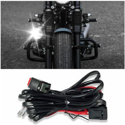 CGEAMDY Auto-Nebelscheinwerfer-Schalter-Kabelbaum, Universal-LED-Kabelbaum Schalter-Relais-Kit, LED-Lichtleiste Kabelbaumsatz Relais Ein/Aus Wasserdichter Schalter