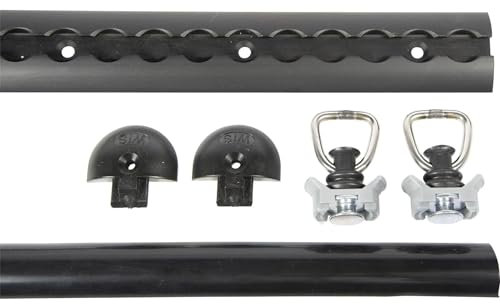 Trailerpool Airlineschienen-Set 1 m incl. schwarz eloxiert Beschläge, Endkappe und Gummi