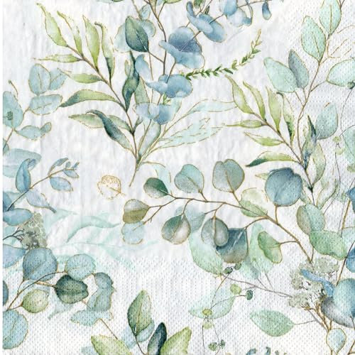 20 Servietten Eukalyptus, Eukalyptus Servietten, Servietten Hochzeit, Hochzeit Party, 33 x 33 cm