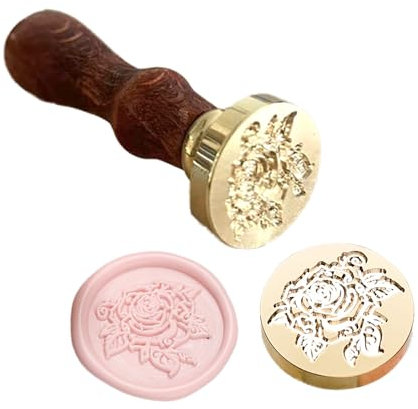 Wax Seal Stamp Head Alles Gute Zum Geburtstag Abnehmbare Versiegelung Messing Stamp Head Für Kreative Geschenkumschläge Einladungskarten Dekoration (Rose)
