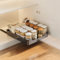 Herfair Teleskopschublade Küchenschrank Organizer mit Griff Ausziehbarer Schrank Organizer Kohlenstoffstahl Küchenschubladen Multifunktional Schublade Ohne Bohren (Schwarz-35 x 43 x 7 cm)