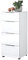Stella Trading Kommode SANTORIN weiß mit Glasfront, Schrank Korpus in weiß mit Oberboden in Glas und Schubladen für Ihren Wohnbereich - 45 x 99 x 40 cm (B/H/T)