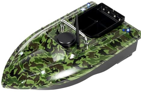 Futterboot,500m RC Wireless Fishing Bait Boat Led Hook Post Boat Dual Motors Fish Finder Fischköder Köderboot Bait Boat Cruise mit Batterien and Fernbedienung,Für Fluss und Meer