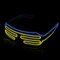 MULBEVD 1 Packung LED-Leuchtbrille, El-Wire-Rave-Shutter-Brille, Partybrille für Halloween, DJ, Konzerte, Rave, Cosplay-Partys (Blau&Gelb)