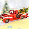 Hierein Weihnachtskarten, Pickup Truck und Weihnachtsbaum 2024 Pop Up Karte Weihnachten mit Umschlag, Einzigartig Merry Christmas Geschenk 3D Weihnachtskarte für Mann Frau Jungen Mädchen Freunde
