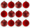 Set di palline natalizie da 7 o 8 cm design elegante con finitura opaca e glitter Rosso decorazioni per albero di Natale in plastica infrangibile (12, Rosso, 8 cm)