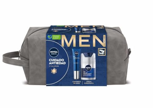 NIVEA MEN Hyaluron Pack Geschenkset Anti-Aging Gesichtspflege Herren mit Anti-Aging Creme (1 x 50 ml) und Augenkontur (1 x 15 ml)