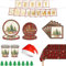 Christmas Party Tableware 32pcs 6 Guests Traditional Trees Xmas Hats Disposable Dinner Set Paper Plates Cups