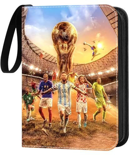 Fussball Sammelalbum für Karten, 50 Seiten 400 Karten Kapazität Sammelkarten Album, Fußball Sport Karten Ordner Heft Sammelkarten Album Sammelmappe, SC02