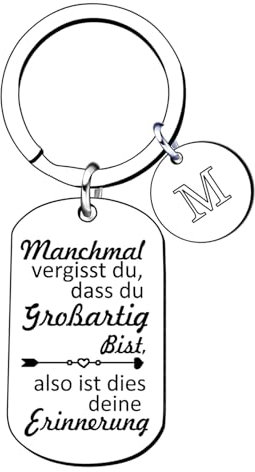 GUOYU Geschenke für Frauen Männer,Frauen Männer Alphabet Buchstaben Schlüsselband,Inspirierende Geschenke für Besten Freundin Schwester Mama Oma Tante Papa Onkel Tochter Sohn Bruder Kollegin (M)