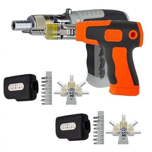 16-in-1 Multi Screwdriver Set,Multi Angles Electric Screwdriver Gun with Magnetic Bit,Ratchet Screwdriver Set With14 Various Sizes Screwdriver Bits,Ergonomic Pistol Grip,Tool for Home Repair,DIY