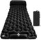 Outbee Matelas Gonflable avec Pompe intégrée – Matelas pour 1 Personne avec Oreiller – Compact et léger – Noir