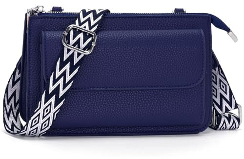LANXINGLUO pochette telephone portable petit sac bandouliere femme petit sac a main femme crossbody bag Bandoulière amovible de 2,5 cm bleu foncé