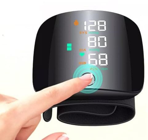 FiTspi Monitores de presión arterial automáticos precisos de muñeca, monitor BP portátil con pantalla LCD grande, brazalete ajustable con función de memoria para uso doméstico y de viaje