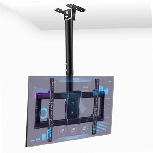 ZMAZHANG TV-Deckenhalterung - Deckenhalterung für Fernseher, höhenverstellbare Teleskop-Deckenhalterung für Fernseher, passend für 32-90 Zoll große LCD-Flachbildfernseher, Befestigung mit Metall-Expa