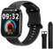 Vtkp Montre Connectée Homme Femme, 2.1 Smartwatch avec 113+ Modes Sportifs, Etanche IP68 Montre Connectée Sport avec Podometre/Cardio/Moniteur de Sommeil pour iOS/Android（Motif panthère Noire）