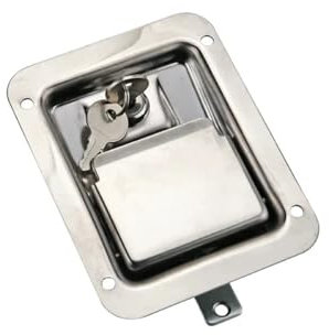 Cerradura plana de acero inoxidable con tres puntos de conexión for puerta de gabinete, 1 unidad