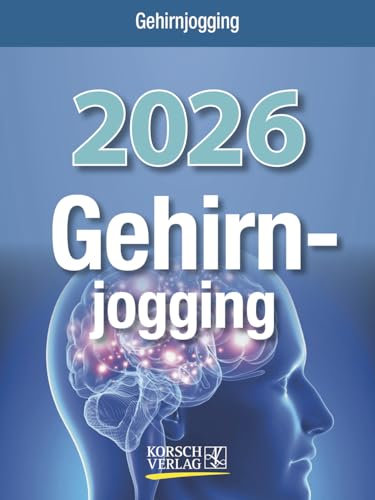 Gehirnjogging - Abreißkalender 2026 - Korsch-Verlag - Tages-Abreisskalender mit Denkspielen und anderen Trainings - Aufstellbar - 12 cm x 16 cm