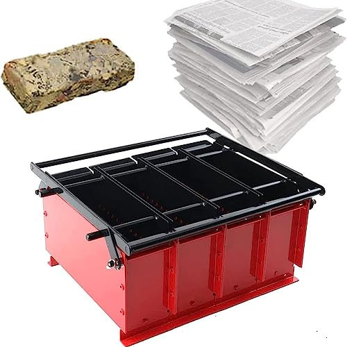 Briquette Maker, Paper Log Press Machine for Fire Bricks, Metal Newspaper Briquette Maker for Heating Stove, Home Tool (38x31x18CM)