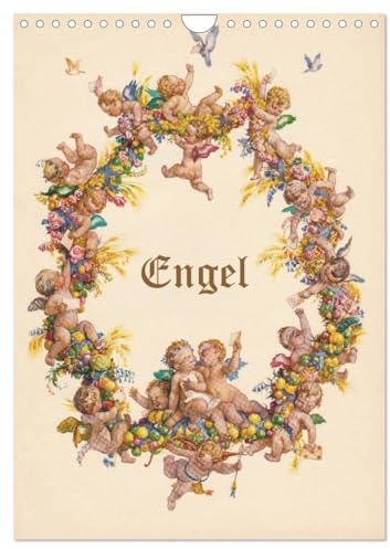 Engel (Wandkalender 2026 DIN A4 hoch), CALVENDO Monatskalender: Kleine Himmelsboten auf historischen Postkarten (CALVENDO Spass)