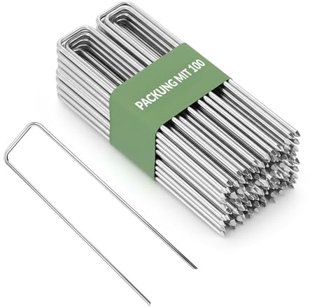 GARDENIX Unkrautvlies Erdnägel 100 Stück - perfekt für Gartenvlies, Zelt oder als Erdanker - Garten Bodenanker als Unkrautfolien, Heringe für Camping, Rasengitter - Erdspieße