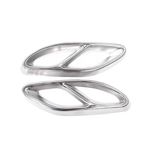 DFJOSF Auto-Endrohre Für Mercedes Für Benz A B C E GLA GLC GLE GLS CLS Klasse Edelstahl Hinten Auspuff Rohr Abdeckung Trim Auspuff Blende(Silber)