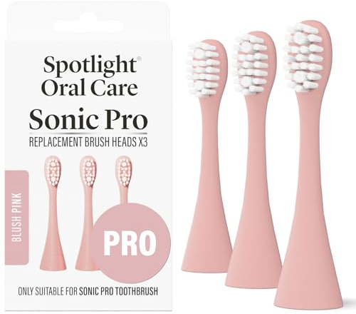 Spotlight Oral Care Sonic Pro Toothbrush Replacement Heads - 3 Pack | Made by Dentists | Clinically Designed for Deep Cleaning & Healthy Gums | Antimicrobial Bristles | Fits Sonic Pro Toothbrush Only