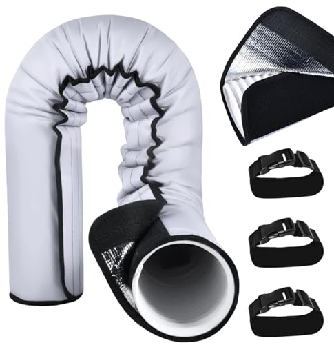 Moreeulsi Ac Hose Insulation Sleeve, 152x56cm Ac Hose Cover Wrap, Air Conditioner Duct Cover, Ac Exhaust Hose Cover, Heat-Resistant Waterproof Portable Sleeve with 3 Buckle Straps