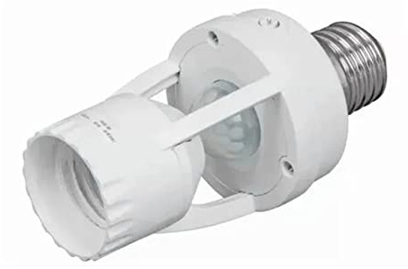 Pssopp Enchufe de Luz con Sensor E27, Adaptador Activado por Movimiento por Infrarrojos con Retraso de 10 a 300 Segundos y Distancia de Detección de 6 M para Garajes y Sótanos