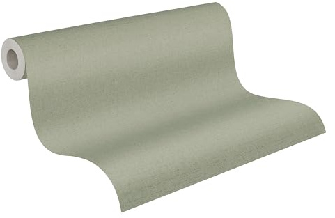 A.S. Création Blätter-Vliestapete – Grün, Beige, Grau – 10,05 x 0,53 m | Florales Blätter-Motiv als natürlicher Blickfang – matte Motivtapete, einfach zu verkleben & spurlos abziehbar