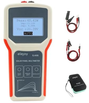 ZADCCS Wattmètre optique, Testeur De Panneau Solaire EY1800W/EY1600W/EY800W/EL400B Multimètre De Panneau Photoique Outil De Détection MPPT Automatique/manuel Voltmètre(400W)