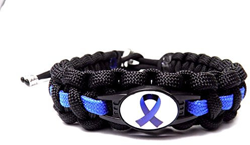 HanseCharms Paracord Armband-Thin Blue Line-Polizei-Männer, Frauen, Kind Armband-Verstellbar (Schleife, M = 16-20 cm)