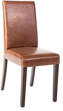 Bolero Faux Leather Dining Chairs Birch Frame Pack of 2, Antique Tan | Fully conforms to BS7176 Crib 5 fire safety regulations for public hospitality areas; arrives fully assembled.