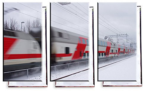 Unified Distribution Zug Ice - Dreiteiler (120x80 cm) - Bilder & Kunstdrucke fertig auf Leinwand aufgespannt und in erstklassiger Druckqualität
