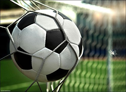 Tischsets I Platzsets - Tor! Fussball im Netz - 12 Stück in hochwertiger Aufbewahrungsmappe