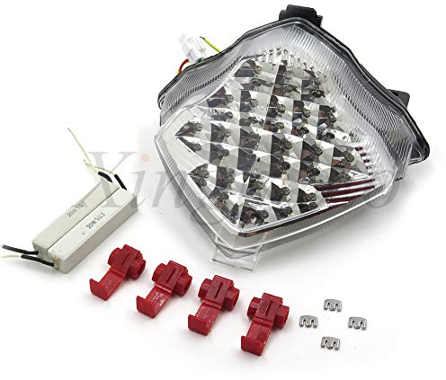 HASkulle LED Rücklicht Bremslicht Blinker Kompatibel mit Yamaha Yzf R1 Yzfr1 Yzf-R1 2004-2006 Klar