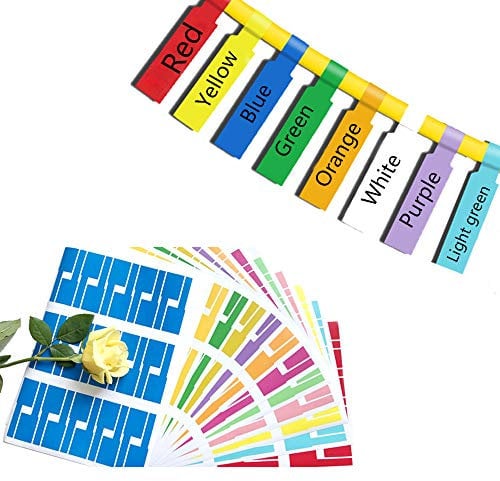 Kabel Beschriftung Ettiketten Selbstklebend,Kabelettikett Cable Label 8 Farben 8 Blatt 240 Kabel Labels,UV-beständige Wasserdicht Reißfest Haltbar Kabel Aufkleber für Kabelkennzeichnung Laserdrucker