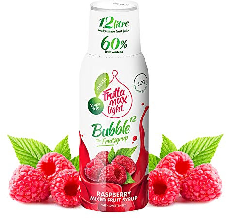 FruttaMax Sirop de Framboise Sans Sucre – 60% de Fruit Réel | Sirop à Faible Teneur en Calories pour Sodas, Cocktails & Desserts – 500ml
