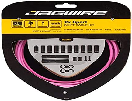 Jagwire 2X Sport Shift Kit - Unisex Adult Derailleur Cable - Pink, One Size