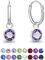 DTPsilver® KLEINE Creolen Ohrringe 925 Sterling Silber mit Swarovski® Elements Kristall Rund - Mädchen - Dicke 1.2 mm - Durchmesser 12 mm - Farbe : Tansanit