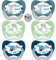 NIP Spar-Set NaturLatex Schnuller Butterfly mit Ring Größe 3 (18-32 Mo.) Latex 6er Pack Boys Latex FSC 100%, made in Germany, BPA frei