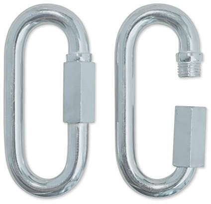 Meister Quick Link Schraubverschluss-Karabiner, verzinkter Stahl mit Gewinde-Sechskantanschluss, M12 (10,7 cm) x 2 Stück