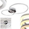 LED Deckenleuchte Johsa, moderne Deckenlampe aus Metall in Silber/Nickel m. 2 Ringen (1 verstellbar), 2-flammig, 26 Watt (insgesamt), 2220 Lumen, 3000 Kelvin, stufenlos dimmbar über Lichtschalter
